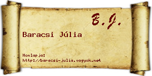 Baracsi Júlia névjegykártya
